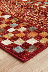 Mayfair Squares Rust Transitional Rug