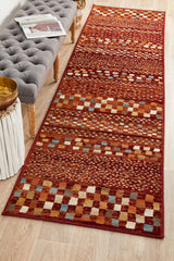 Mayfair Squares Rust Transitional Rug