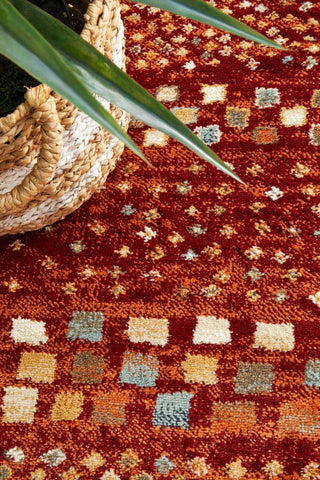 Mayfair Squares Rust Transitional Rug – Lost Design Society