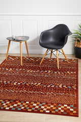 Mayfair Squares Rust Transitional Rug