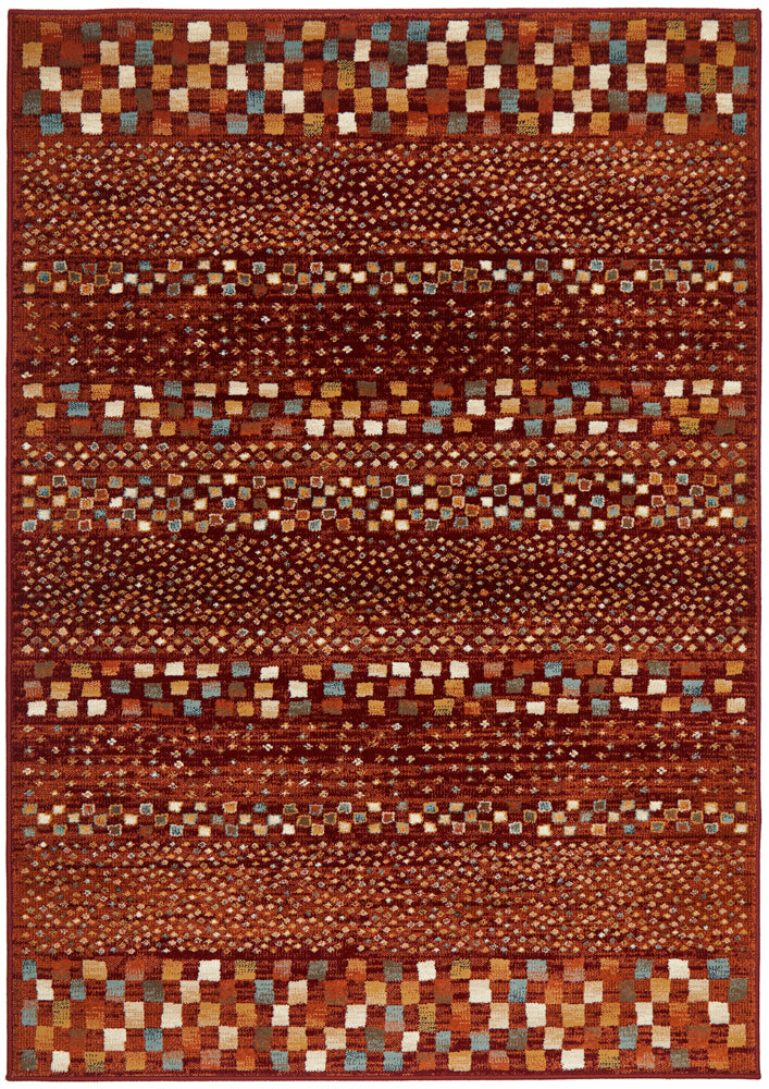 Mayfair Squares Rust Transitional Rug