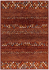 Mayfair Squares Rust Transitional Rug