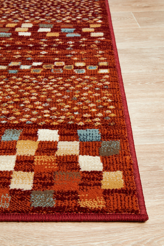 Mayfair Squares Rust Transitional Rug – Lost Design Society