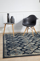 Mayfair Timeline Navy Transitional Rug