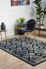 Mayfair Timeline Navy Transitional Rug