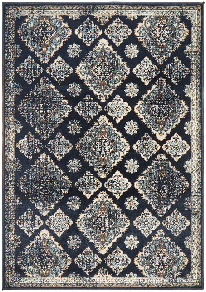 Mayfair Timeline Navy Transitional Rug