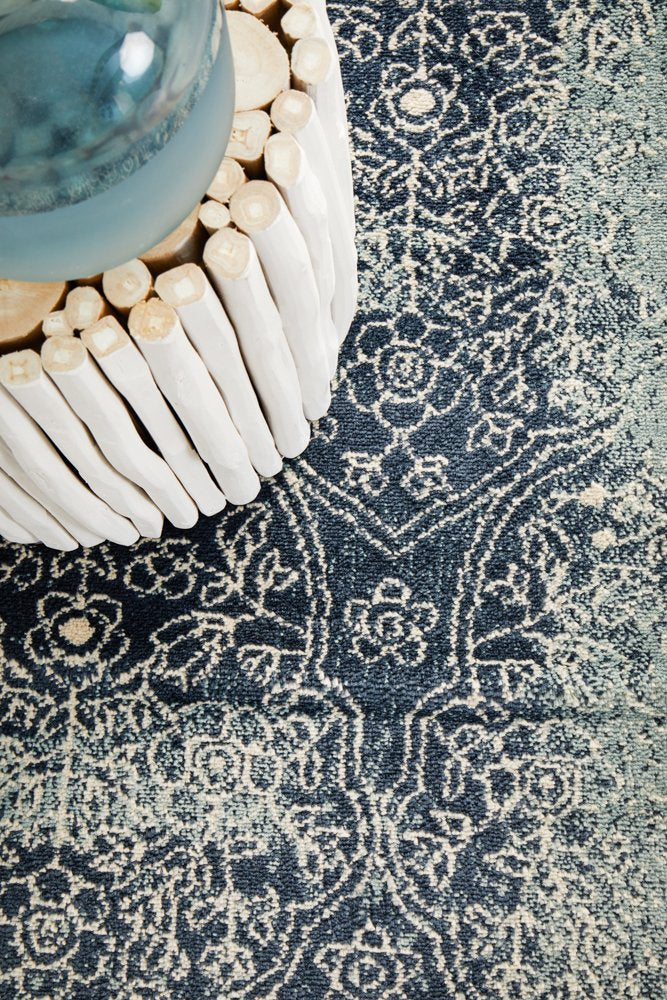 Mayfair Edge Denim Transitional Rug