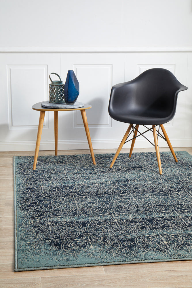 Mayfair Edge Denim Transitional Rug