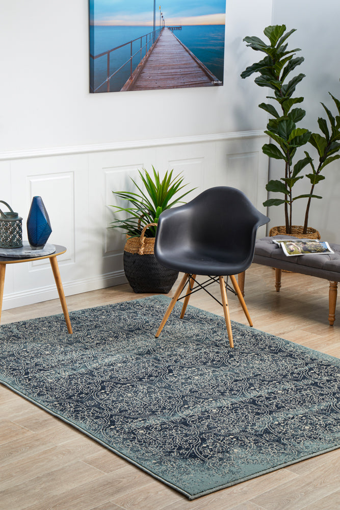 Mayfair Edge Denim Transitional Rug