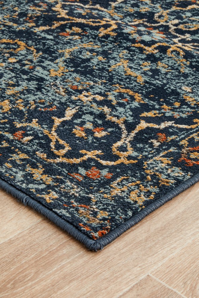 Mayfair Stem Navy Transitional Rug