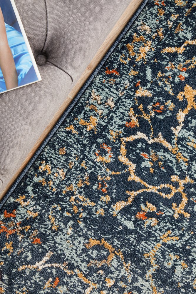 Mayfair Stem Navy Transitional Rug