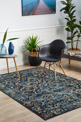 Mayfair Stem Navy Transitional Rug