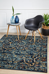 Mayfair Stem Navy Transitional Rug