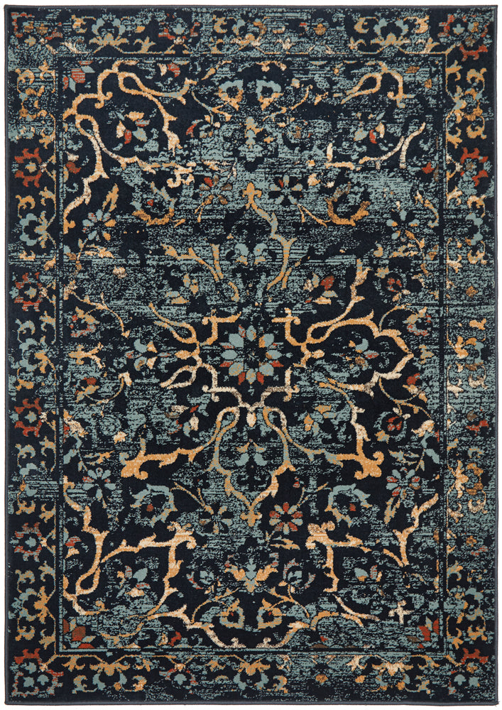 Mayfair Stem Navy Transitional Rug