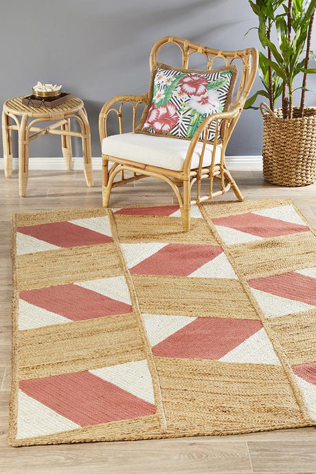 Oaxaca Pink Jute Cotton Rug