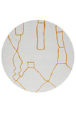 Vines Gold Modern Abstract Round Rug