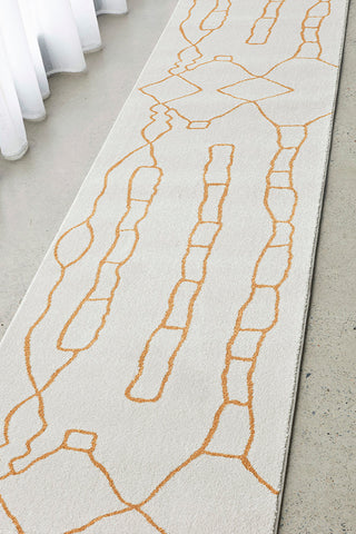 Vines Gold Modern Abstract Rug