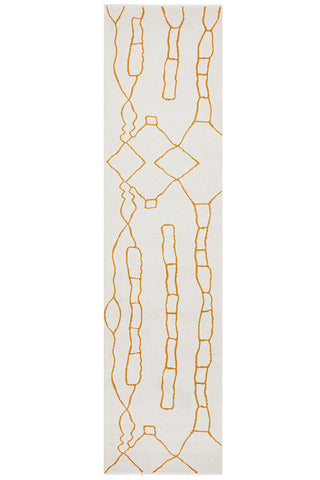 Vines Gold Modern Abstract Rug