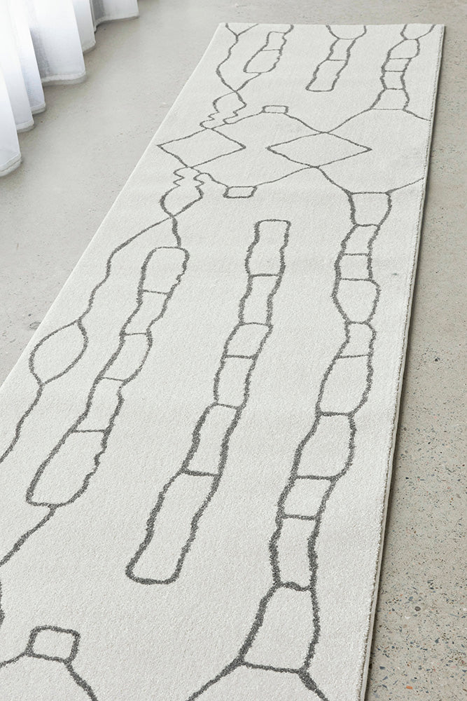 Vines Grey Modern Abstract Rug