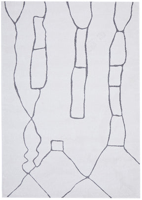 Vines Grey Modern Abstract Rug - Lost Design Society