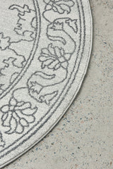 Vines Sven Grey Transitional Round Rug