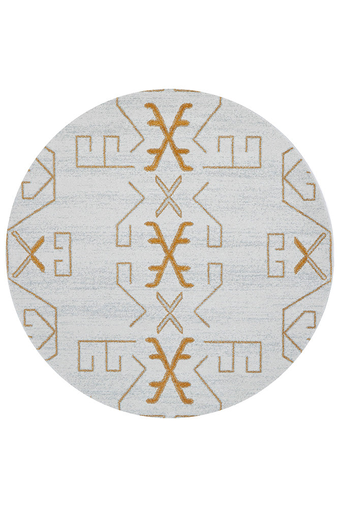 Vines Kallos Gold Transitional Round Rug