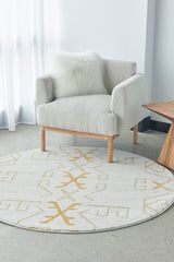 Vines Kallos Gold Transitional Round Rug