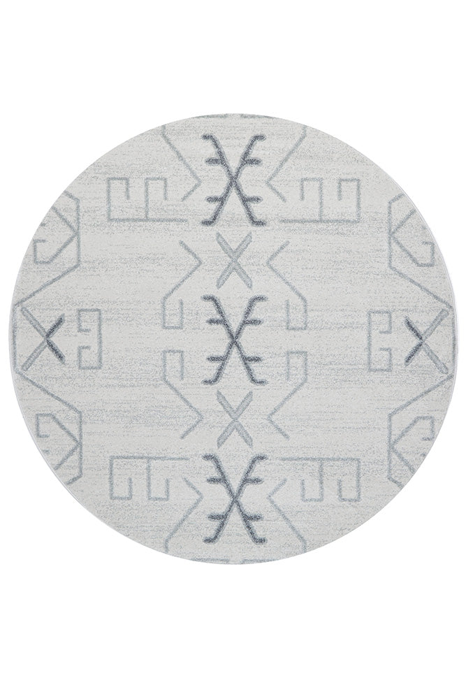 Vines Kallos Grey Transitional Round Rug