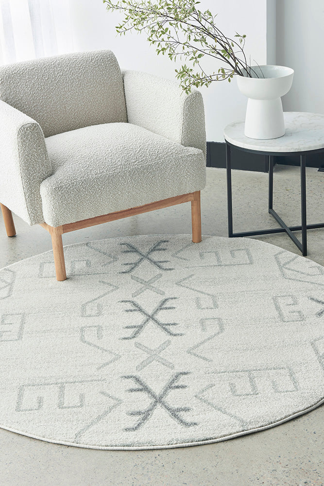 Vines Kallos Grey Transitional Round Rug