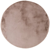 Turuun Soft Faux Fur Beige Round Rug