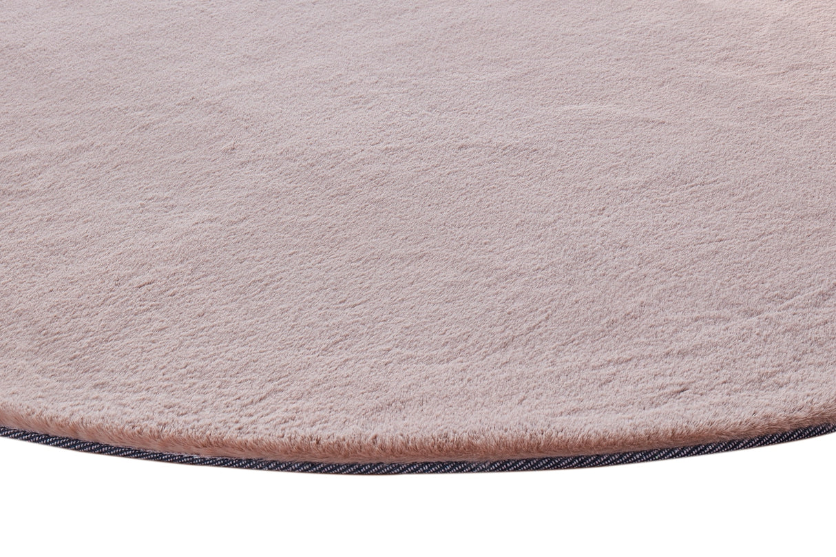 Turuun Soft Faux Fur Beige Round Rug