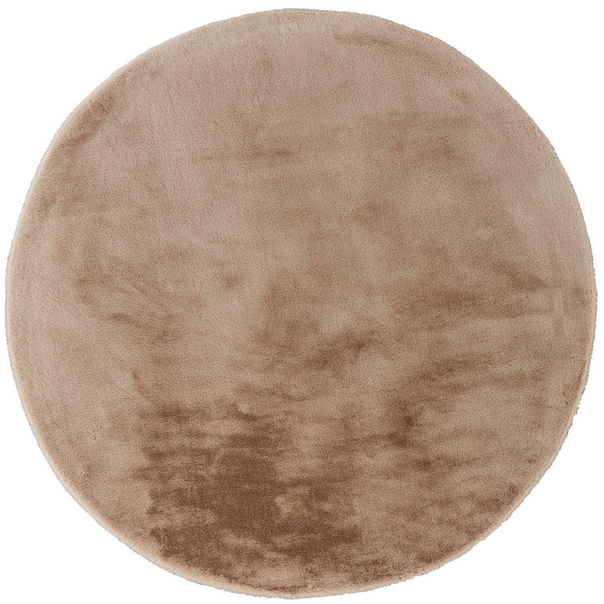 Turuun Soft Faux Fur Camel Round Rug