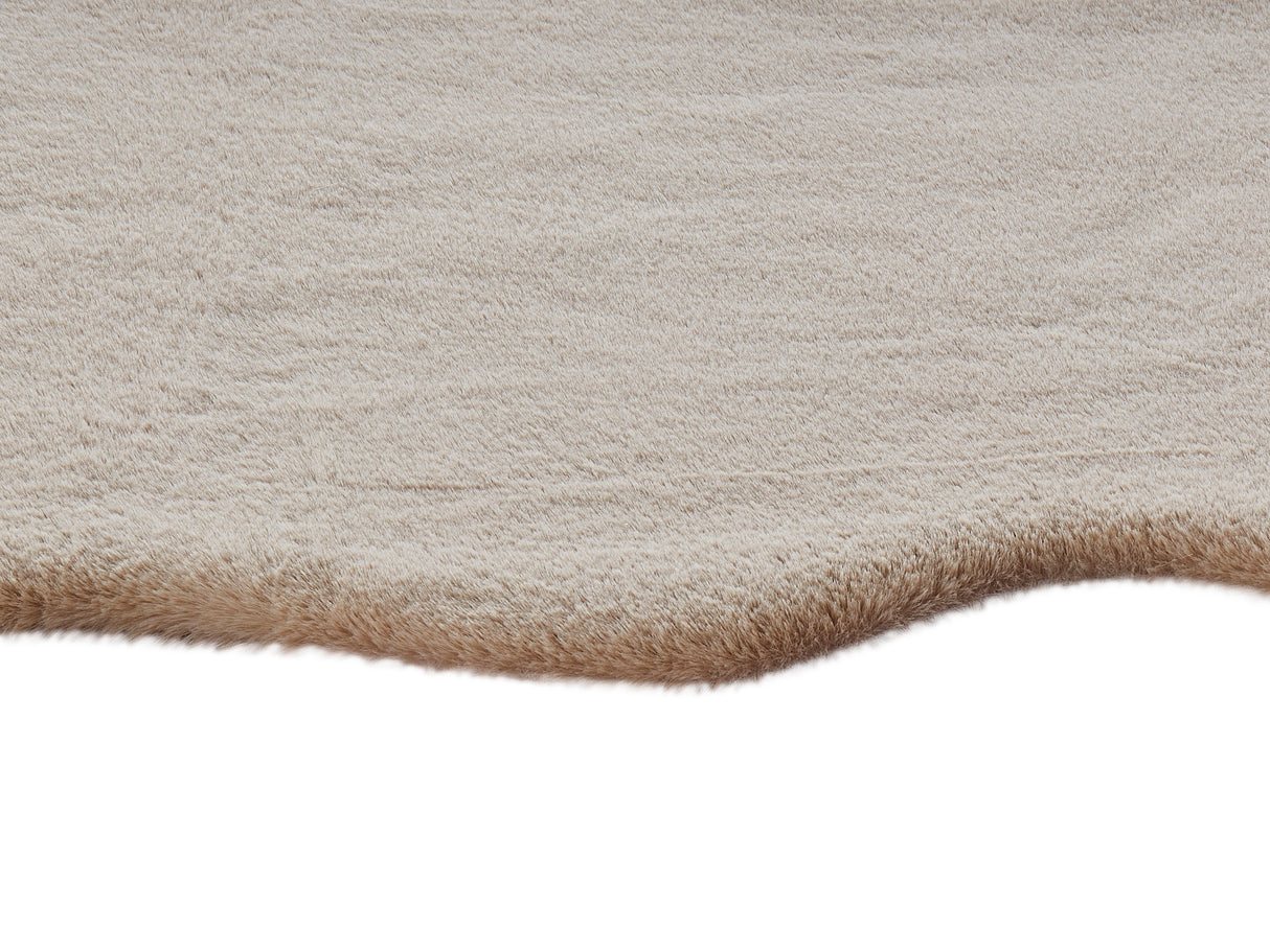 Turuun Soft Faux Sheepskin Camel Rug