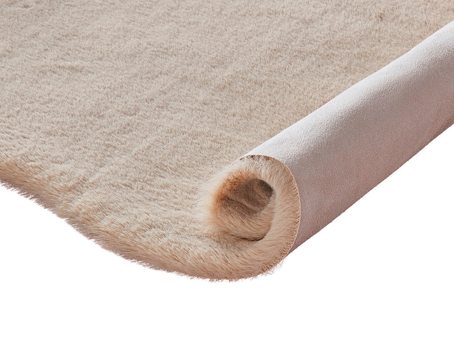 Turuun Soft Faux Sheepskin Camel Rug