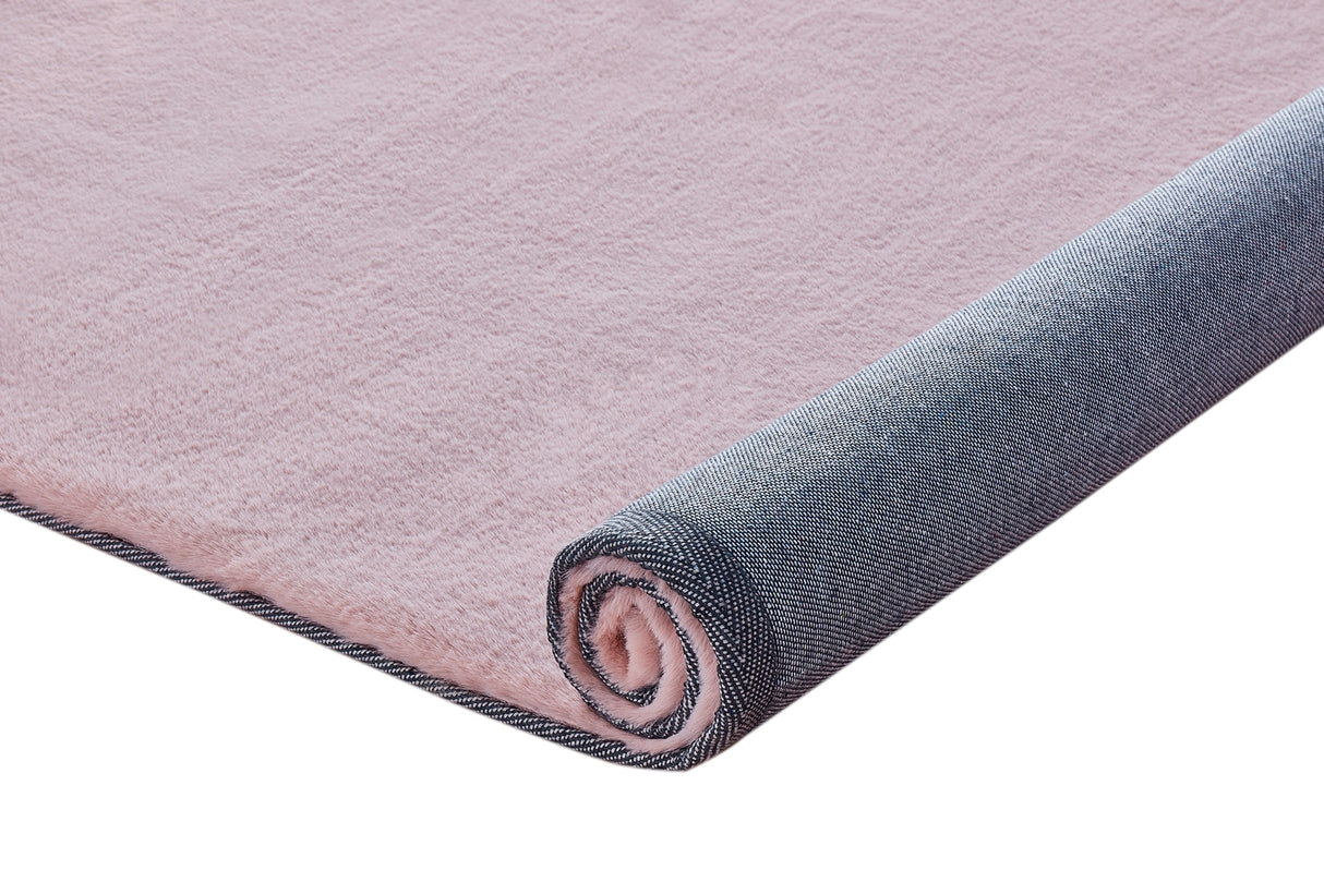 Turuun Soft Faux Fur Dusty Pink Rug