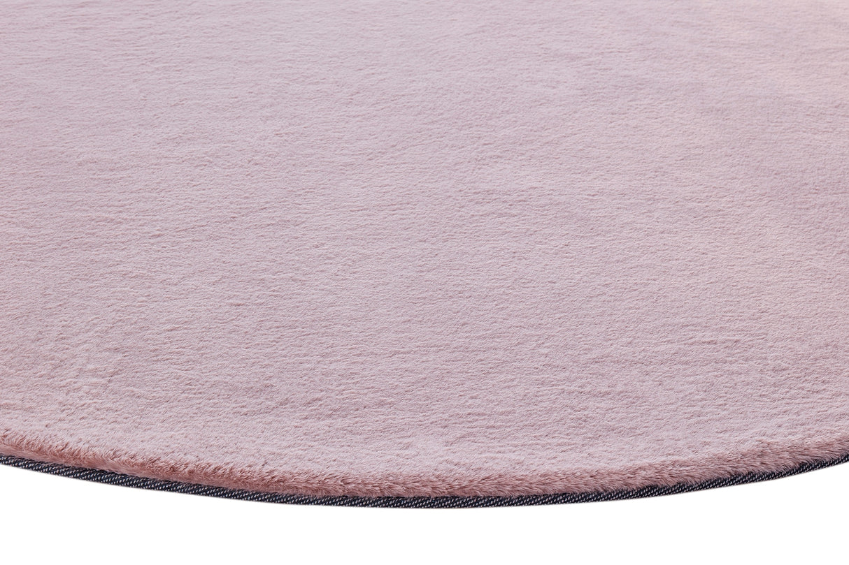 Turuun Soft Faux Fur Dusty Pink Round Rug