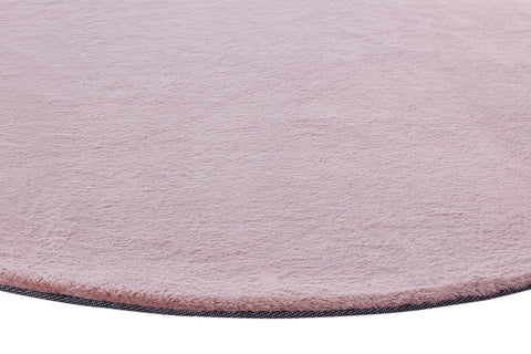 Turuun Soft Faux Fur Dusty Pink Round Rug