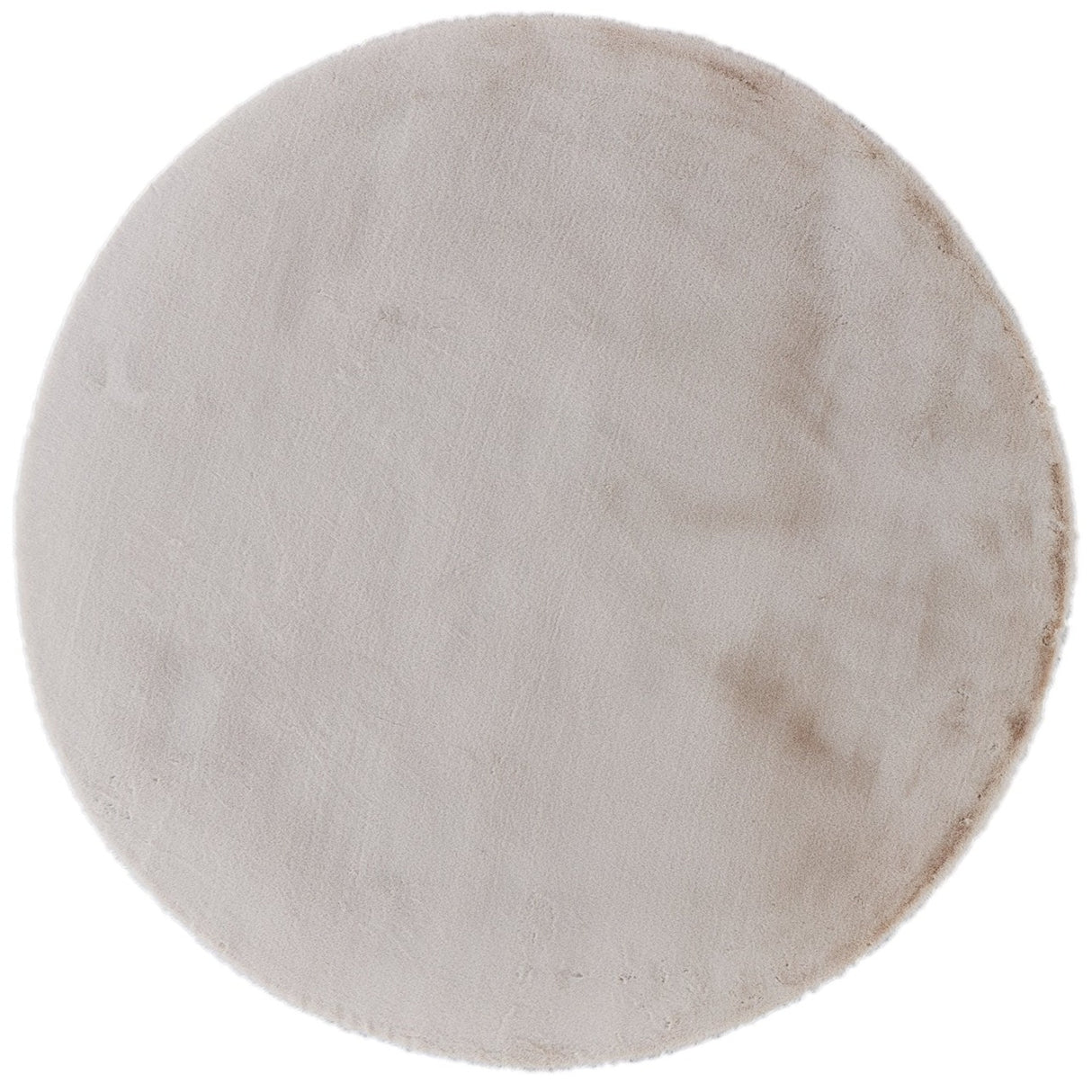 Turuun Soft Faux Fur Cream Round Rug