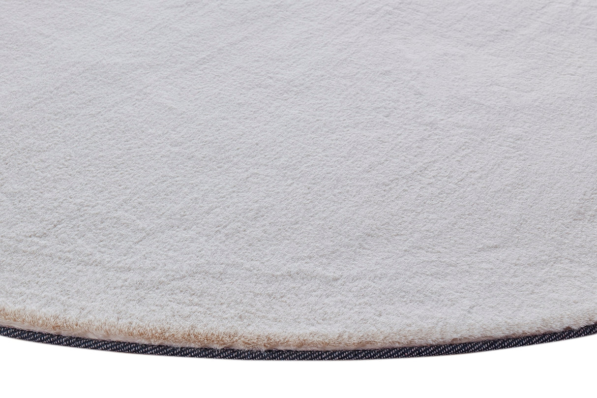 Turuun Soft Faux Fur Cream Round Rug