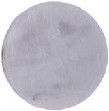 Turuun Soft Faux Fur Grey Round Rug