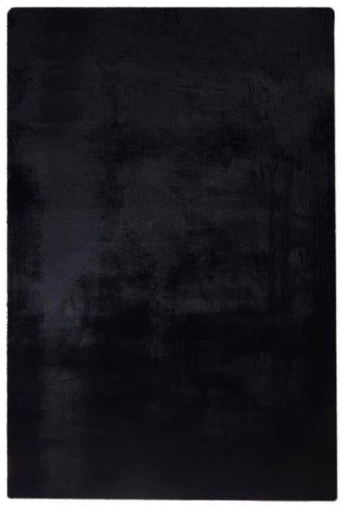 Turuun Soft Faux Fur Black Rug