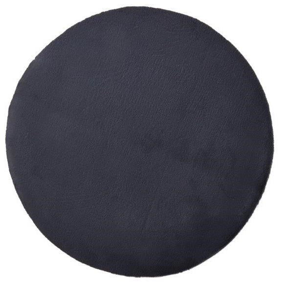 Turuun Soft Faux Fur Dark Grey Round Rug