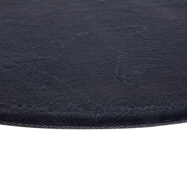 Turuun Soft Faux Fur Dark Grey Round Rug