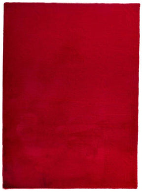 Turuun Soft Faux Fur Red Rug - Lost Design Society