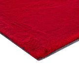 Turuun Soft Faux Fur Red Rug