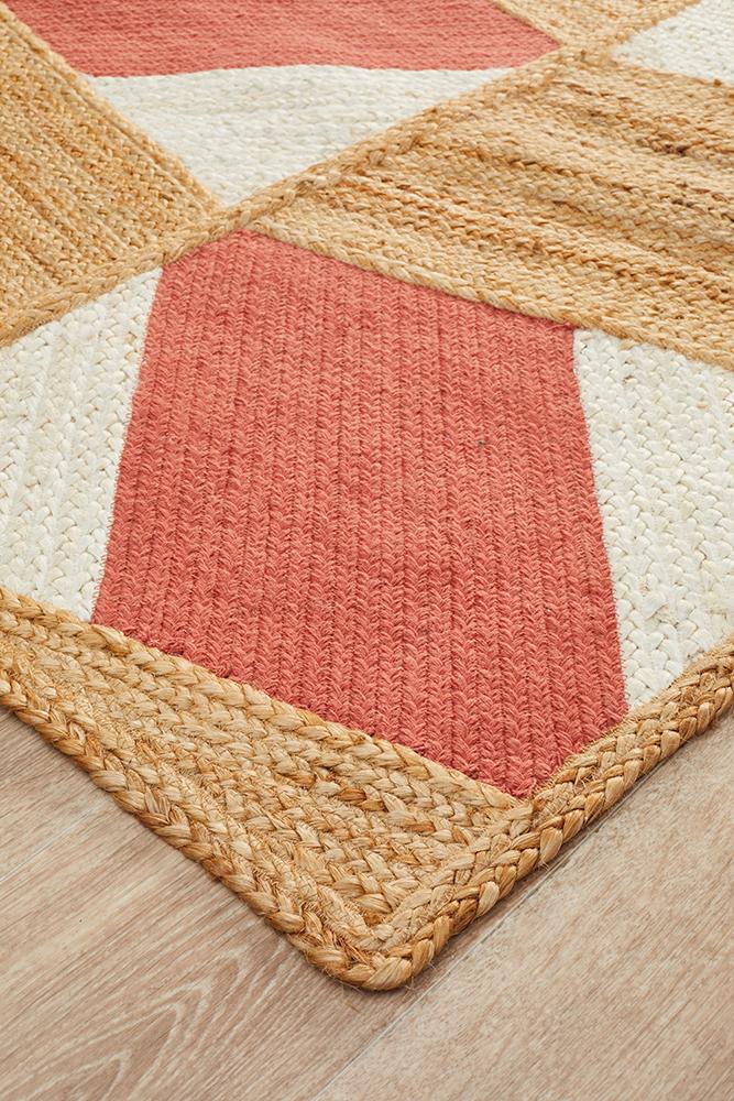 Oaxaca Pink Jute Cotton Rug