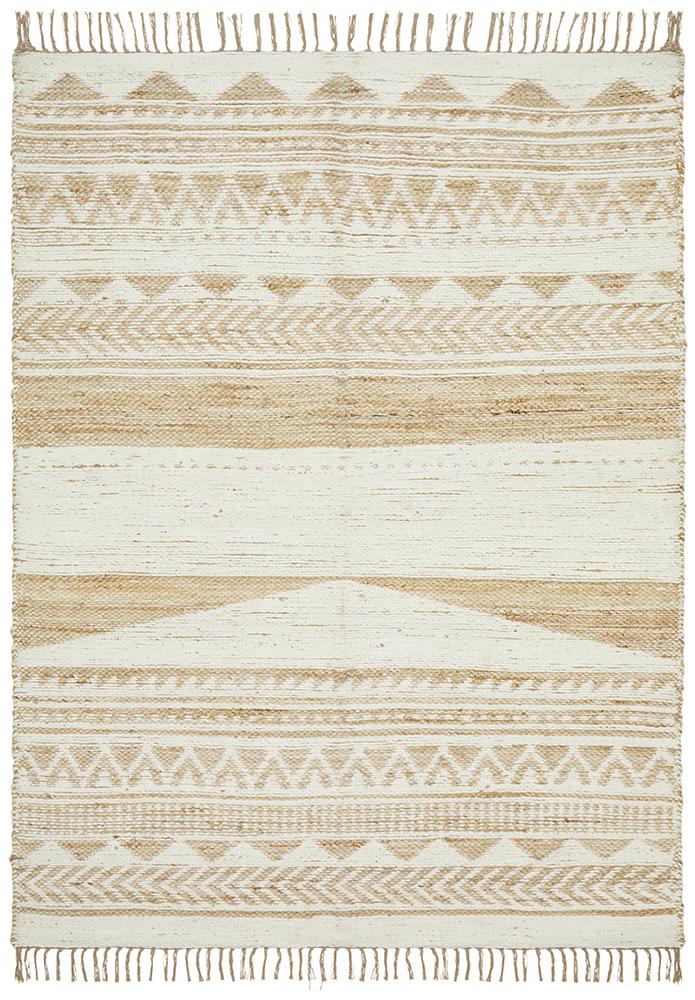 Oaxaca White Jute Cotton Rug