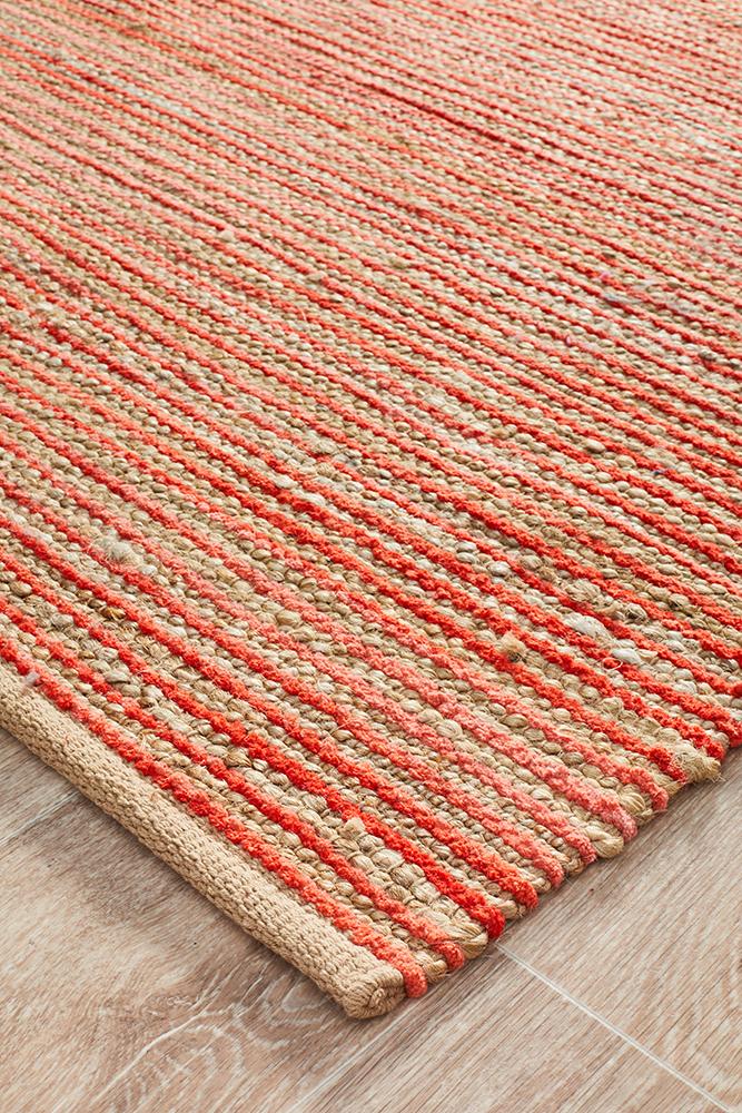 Oaxaca Coral Jute Cotton Rug