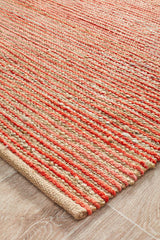 Oaxaca Coral Jute Cotton Rug