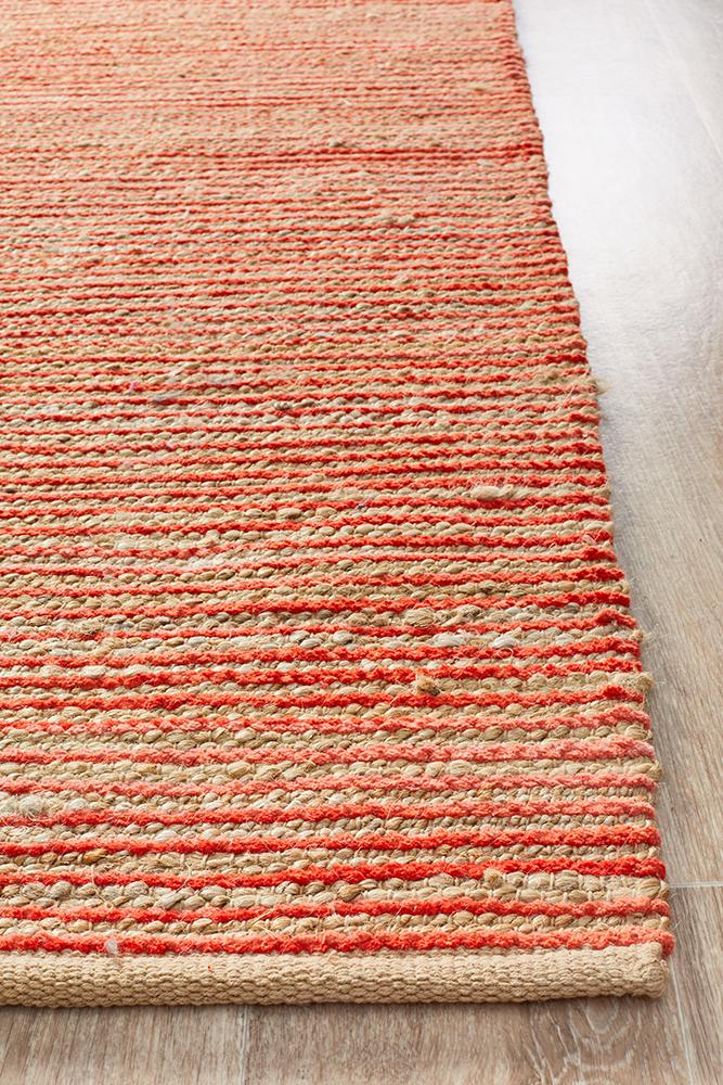 Oaxaca Coral Jute Cotton Rug